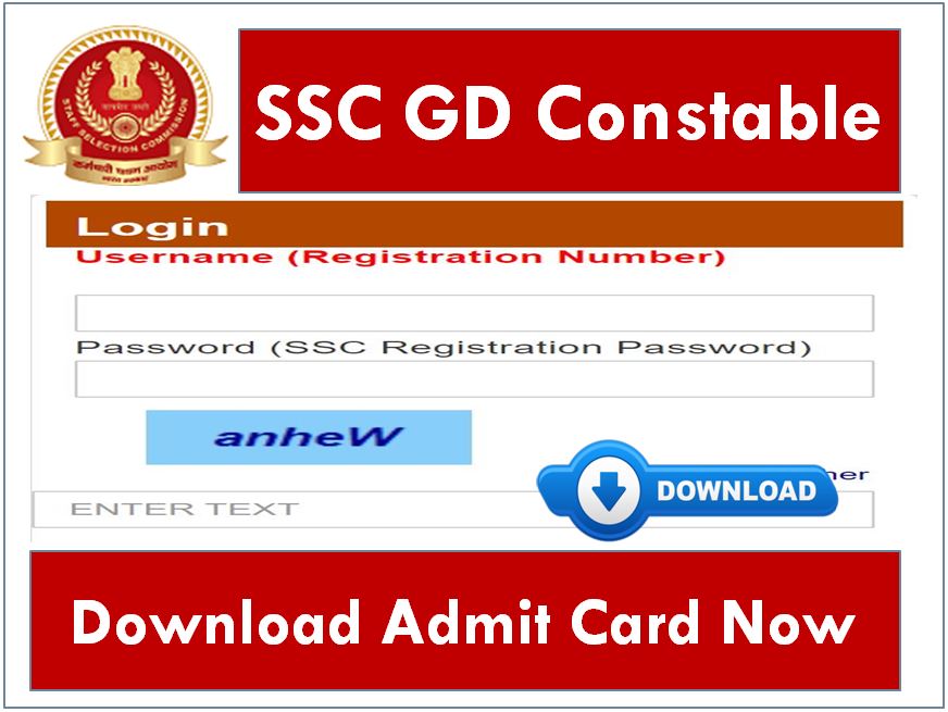 SSC GD Constable Admit Card Hall Ticket